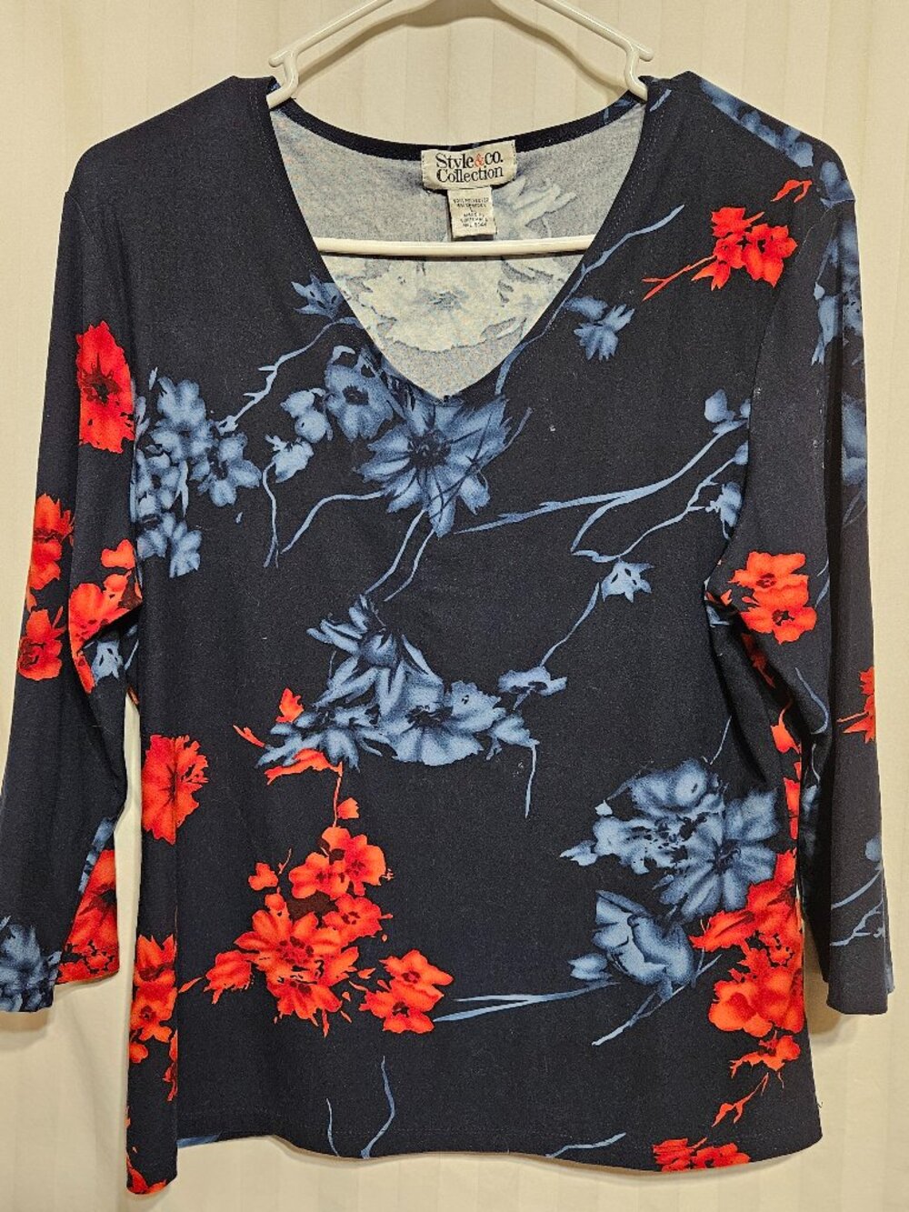 Style & Co. V-neck floral top.